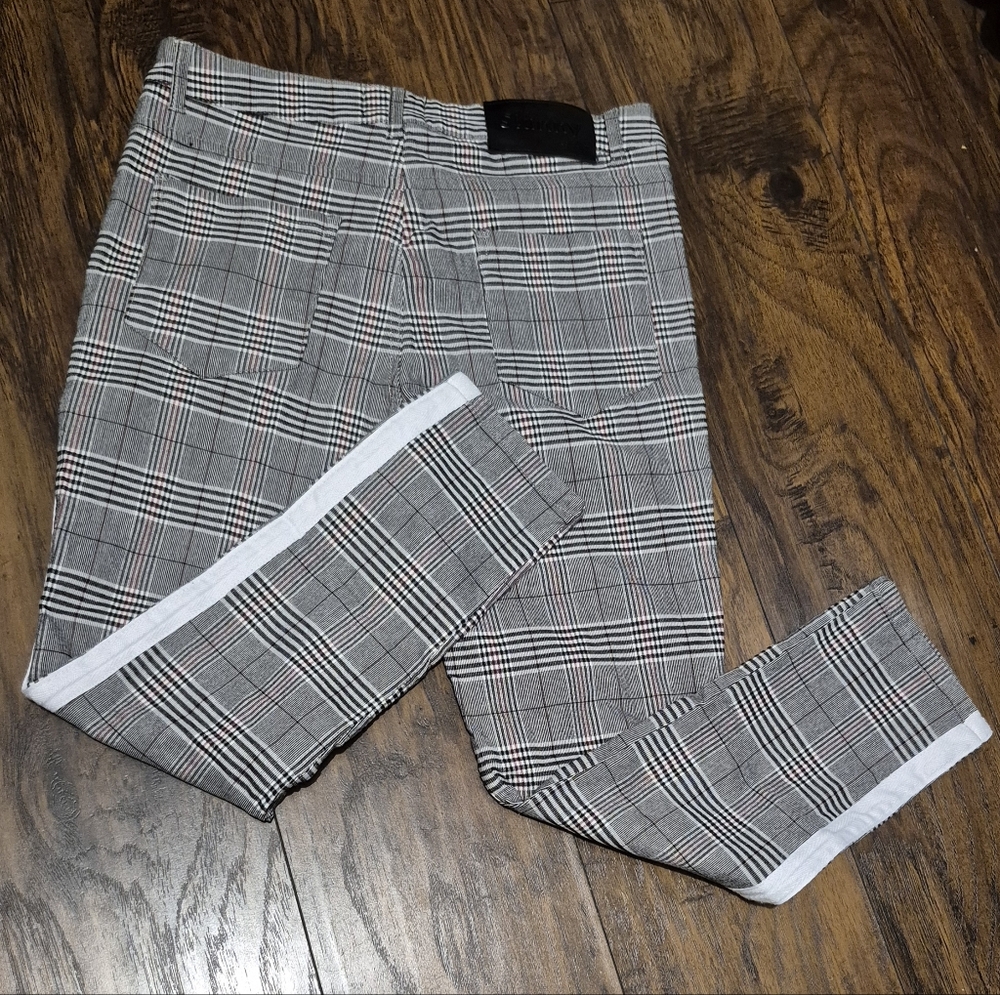 Gray Plaid Men's Dress Pants